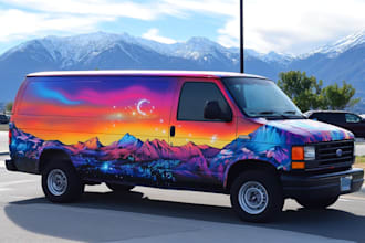 design flyer, brochure, car wrap