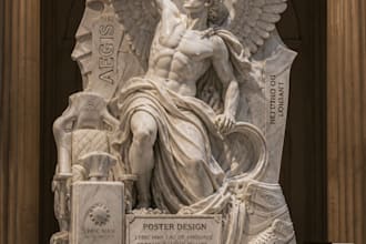 create luxury marble statue style social media posters for your products