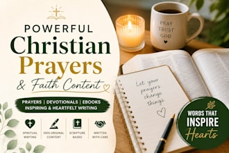 write powerful christian prayers, devotionals and faith content