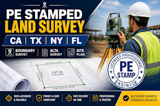 california tx new york city fl stamp land surveyor, boundary survey