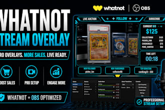 design whatnot stream overlay and setup obs for live auctions