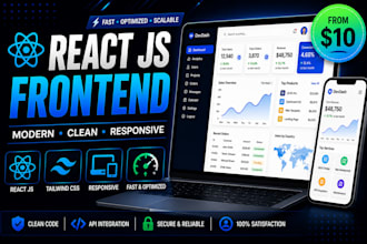 build modern responsive react js frontend from figma, PSD, xd or design