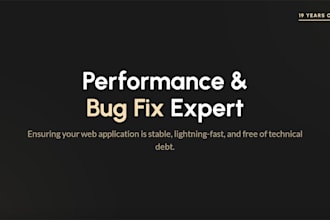 fix bugs and optimize your web app performance