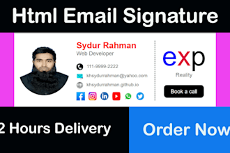 create professional responsive HTML email signature