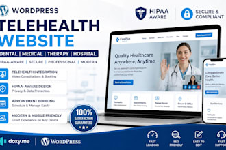 wordpress telehealth dental medical clinic hipaa doxy therapy hospital website