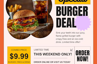 design attractive food and restaurant social media posts