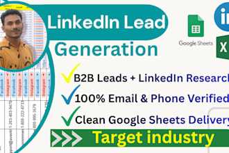 provide linkedin lead generation and web research service