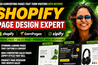 design shopify landing page, gempages, zipify sales page, product page redesign