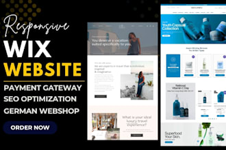 german wix website design german store ecommerce webstore on godaddy, shopify