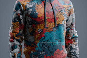 trandy streetwear hoodie design