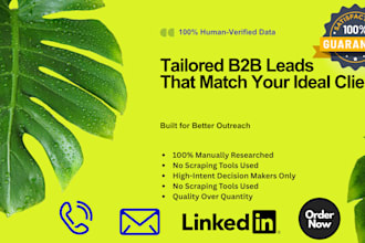 provide tailored b2b leads for your ideal clients custom and verified