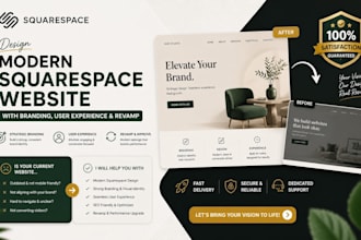 design modern squarespace website with branding, user experience and revamp