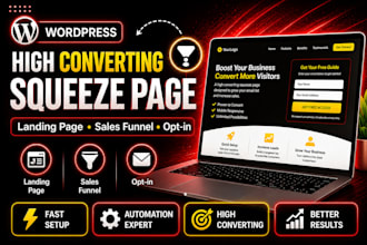 design high converting squeeze page or wordpress landing page