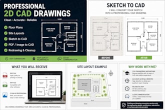 convert your sketch, PDF or image into a professional 2d cad drawing