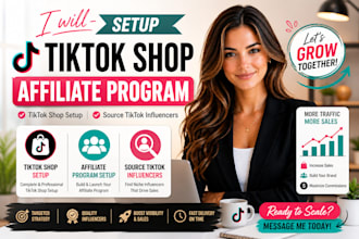 setup tiktok shop affiliate program, tik tok shop, source tiktok influencers