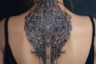high end linework tattoo design for you