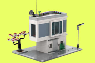 design a custom lego moc house car  architecture build with digital instructions
