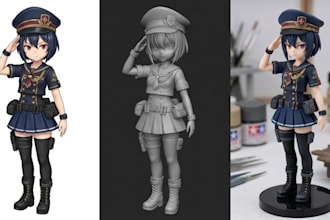 convert 2d image photo sketch logo to 3d printable toy model stl for 3d printing