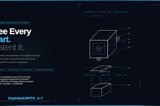 create 3d isometric and exploded view patent drawings for inventors