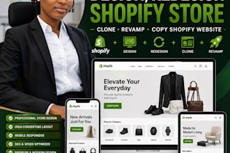 design redesign shopify store, clone, revamp shopify website