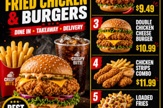 design professional restaurant menu or digital menu board