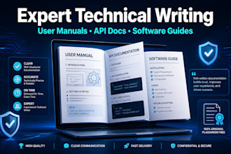 write clear technical docs, API documentation user manuals