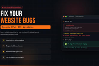 fix react js HTML CSS javascript bugs and website errors