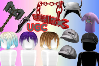 make custom roblox ugc accessories, hair, chain, items, wearable, props, object