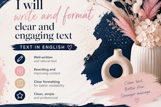 write and rewrite clean, light and clean text in english
