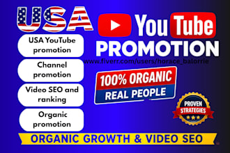 do USA youtube promotion, USA channel promotion, video marketing, organic growth
