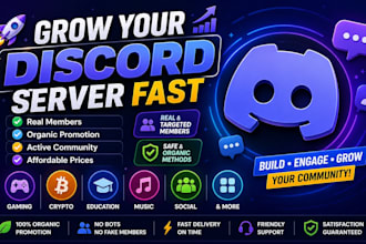 promote and grow your discord server with real active and targeted members