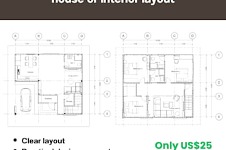 design a clean and practical house or interior layout