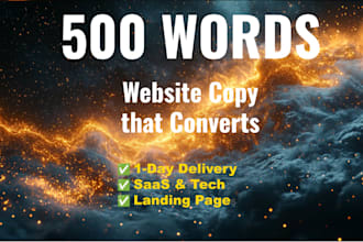 write website copy and landing pages for saas startups