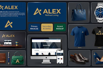 design custom branding kit, brand identity guideline, brand style guide and logo