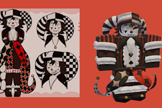 create custom roblox ugc, 3d characters  wearables and accessories