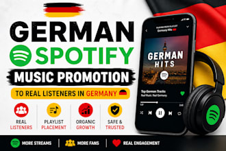 promote your spotify song to organic german audience and playlist