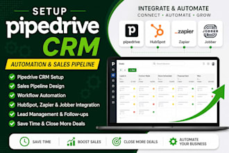 setup pipedrive CRM automation sales pipeline hubspot zapier jobber integration