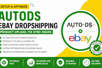 setup autods ebay dropshipping product upload fix sync issues and optimization