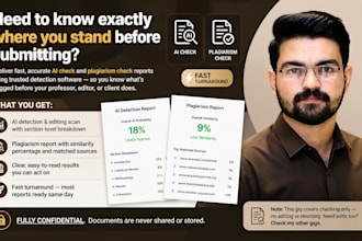 provide ai detection report and plagiarism check for your document