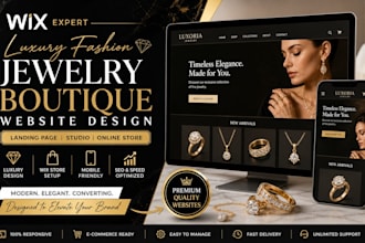 design wix luxury fashion jewelry boutique website landing page online store