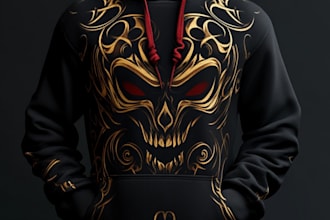 hoodie design, mockup and tech pack