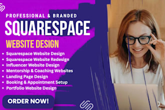 design a mentorship website and influencer website on squarespace