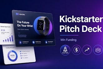design kickstarter product pitch, crowdfunding presentation for backers funding