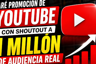 shoutout en USA para canal de youtube video espanol con promoción SEO hasta 1