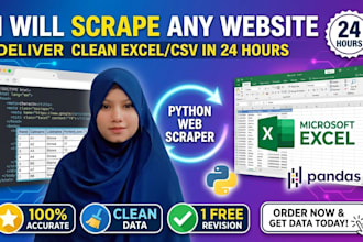 scrape website data into excel CSV in 24 hours
