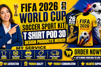 design fifa 2026 worldcup soccer sport kit t shirt pod 3d design products merch