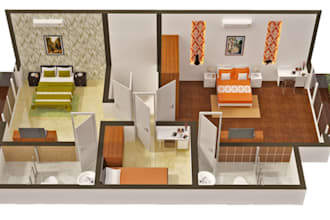 create realistic 3d interior design with sweet home 3d or any software