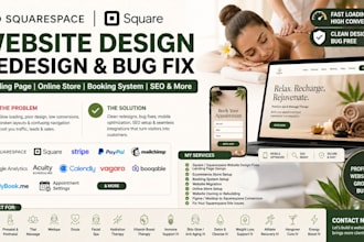 do squarespace square landing page online store website design redesign bug fix