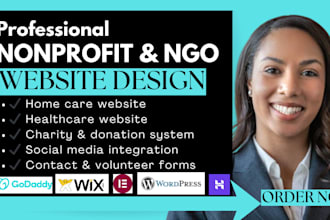 design healthcare, nonprofit, charity, donation  home care wix website leads
