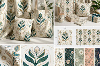 design professional seamless pattern illustrations for textile and pod